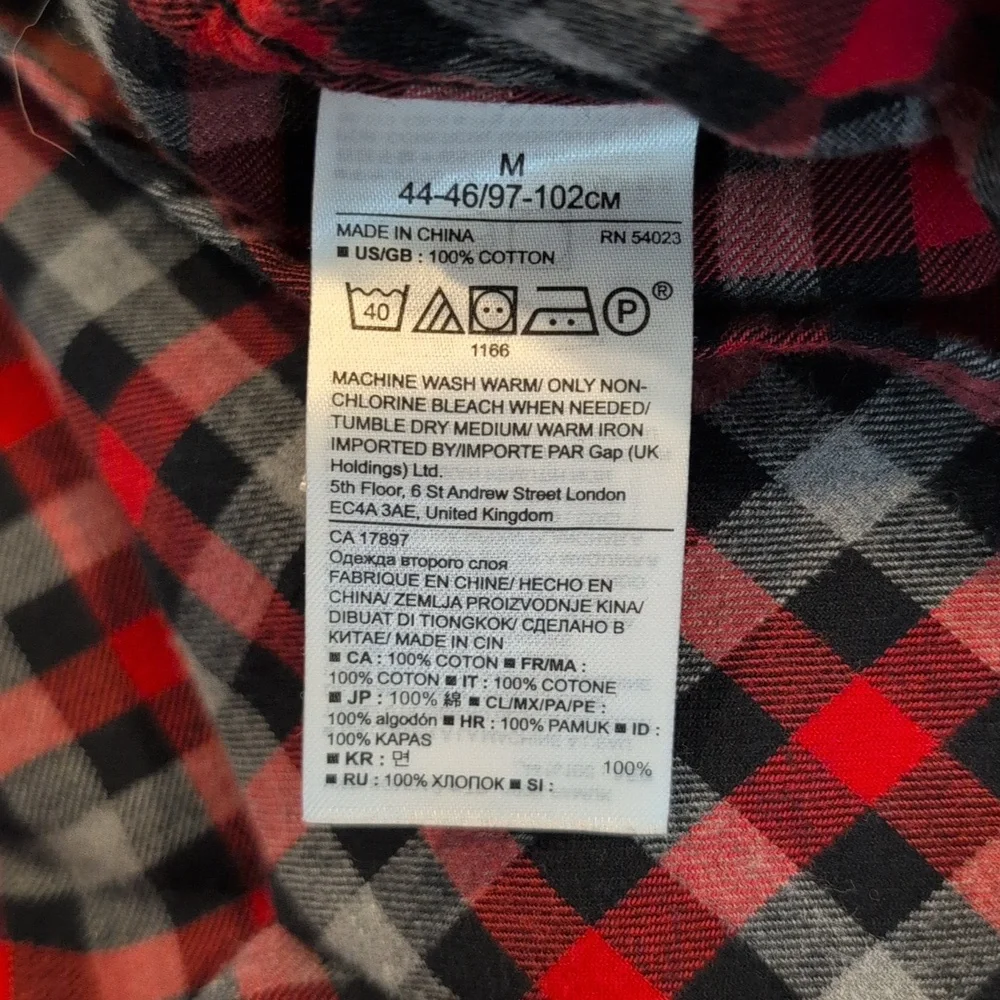 Banana Republic Men's Medium Lux Flannel Grant Fit Plaid Button Down Shirt